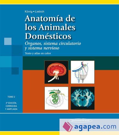 Anatomía de los animales domésticos. Tomo 2. Órganos, sistema circulatorio y sistema nervioso. Texto y atlas color