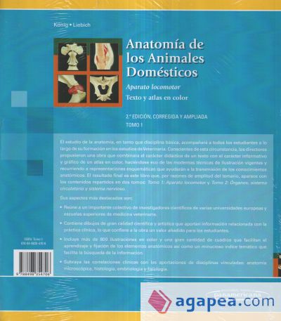 Anatomía de los animales domésticos. Tomo I. Aparato locomotor. Texto y atlas en color