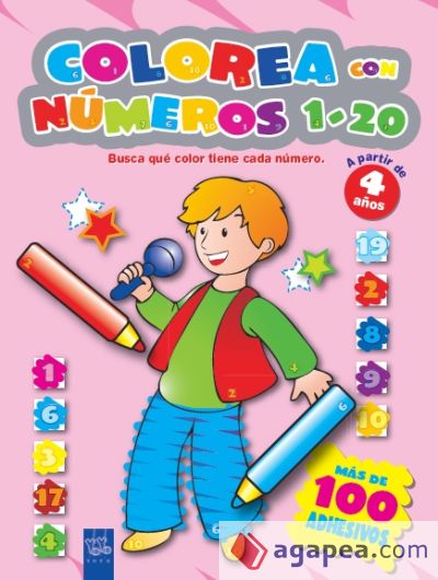 Colorea con números 1-20 rosa