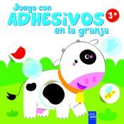 Portada de Juego con adhesivos en la granja. Vaca