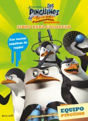 Portada de Los pingüinos de Madagascar. Libro para colorear