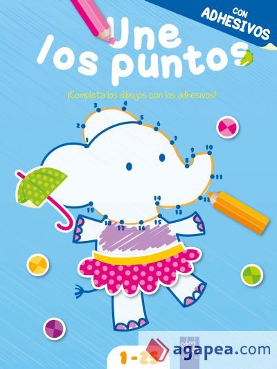 Une los puntos, &iexcl;completa los dibujos con adhesivos! : 1-25