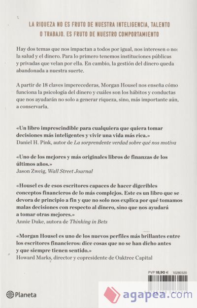 La psicolog&iacute;a del dinero. C&oacute;mo piensan los ricos: 18 claves imperecederas sobre riqueza y felicidad