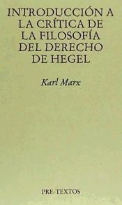 Portada de Introducción a la crítica de la filosofía del derecho de Hegel