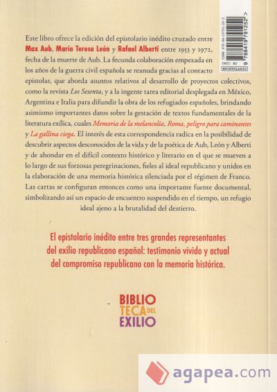 La amistad, patria de los sin patria. Epistolario inédito (1953-1972)