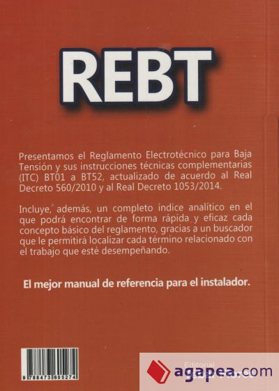 REBT : Reglamento Electrotécnico para baja tensión