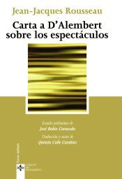 Portada de Carta a D´Alembert sobre los espectáculos