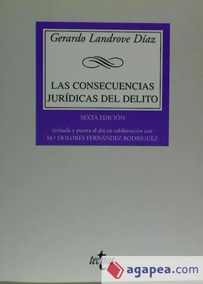 Las Consecuencias Juridicas Del Delito Gerardo Landrove Diaz 9788430942275 0340
