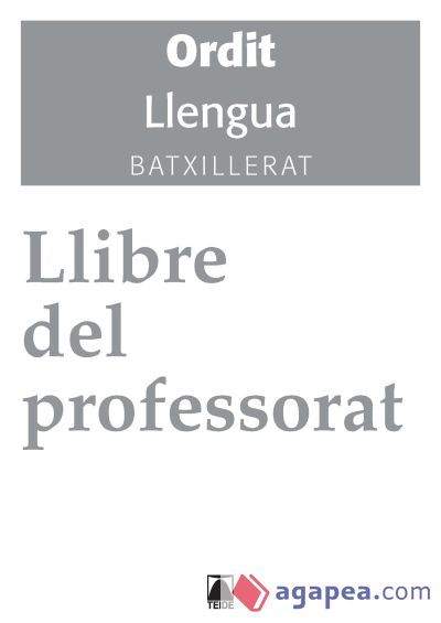 Llibre del professorat. Ordit - Llengua catalana. Batxillerat