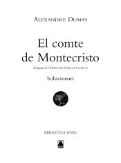 Portada de Solucionari. Dumas: El comte de Montecristo. Biblioteca Teide