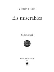 Portada de Solucionari. Els miserables. Biblioteca Teide