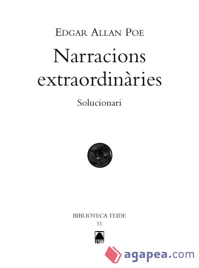 Solucionari. Narracions extraordinàries. Biblioteca Teide