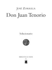 Portada de Solucionario. Don Juan Tenorio - Zorrilla. Biblioteca Teide