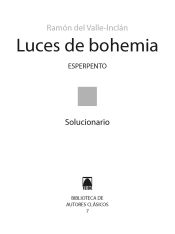 Portada de Solucionario. Luces de bohemia. Colección Biblioteca de Autores clásicos - Bachillerato