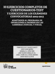 Portada de 33 Ejercicios Completos de Cuestionarios-Test y Ejercicios de los Exámenes Convocatorias 2003-2013