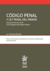 Portada de Código Penal y ley Penal del Menor Incluye el Artículo 23 de la ley Orgánica del Poder Judicial 25ª Edición 2017