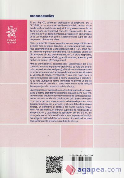 Eficacia e Ineficacia del Acto Jurídico Contra Legem