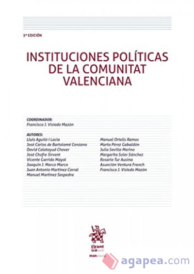 Instituciones políticas de la Comunitat Valenciana 2ª Edición 2022