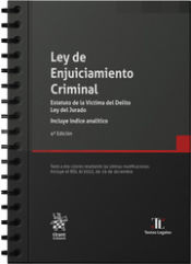 Portada de Ley de Enjuiciamiento Criminal. Estatuto de la Víctima del Delito Ley del Jurado 4ª Edición 2024 con anillas