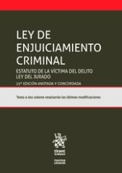 Portada de Ley de Enjuiciamiento Criminal. Estatuto de la Víctima del Delito ley del Jurado 25ª Edición 2017