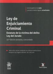 Portada de Ley de Enjuiciamiento Criminal Estatuto de la víctima del delito Ley del Jurado 31ª Edición anotada y concordada