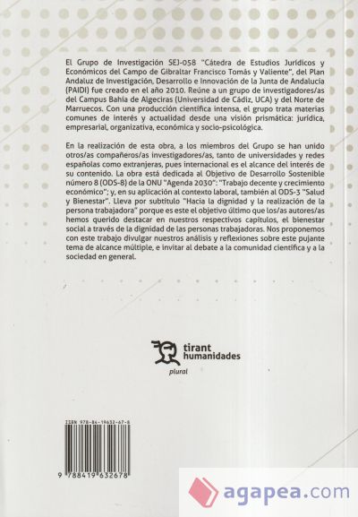 Trabajo decente. Hacia la dignidad y la realización de la persona trabajadora