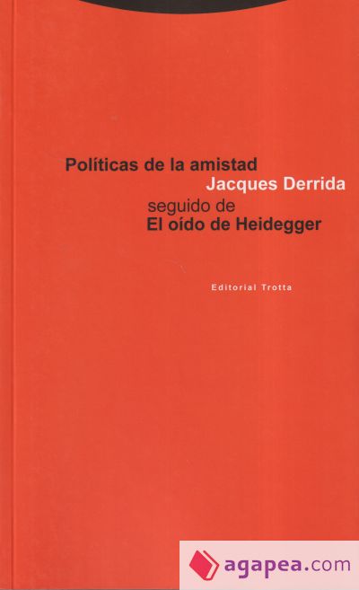 Políticas de la amistad seguido de El oído de Heidegger