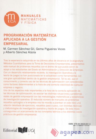 Programación matemática aplicada a la gestión empresarial