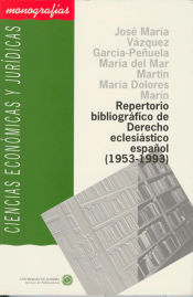 Portada de Repertorio bibliográfico de Derecho eclesiástico español (1953-1993)