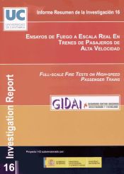 Portada de Ensayos de fuego a escala real en trenes de pasajeros de alta velocidad