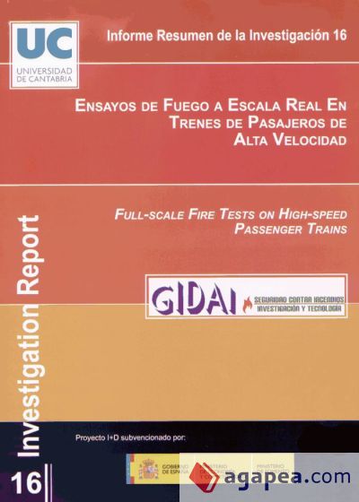 Ensayos de fuego a escala real en trenes de pasajeros de alta velocidad