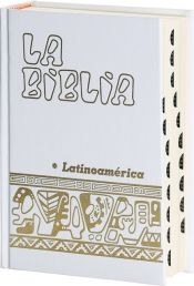 Portada de La Biblia Latinoamérica [bolsillo] cartoné blanca, con uñeros