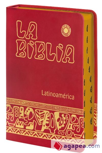 La biblia latinoam&eacute;rica [letra grande] simil-piel roja, canto dorado, con u&ntilde;eros