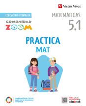 Portada de PracticaMat 5. Matemáticas actividades (5.1 - 5.2 - 5.3) Comunidad Zoom