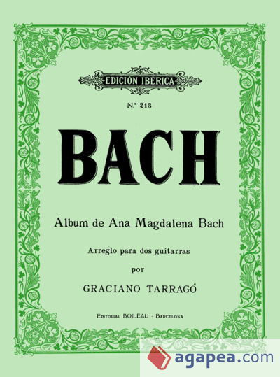 Álbum de Ana Magdalena Bach : para dos guitarras