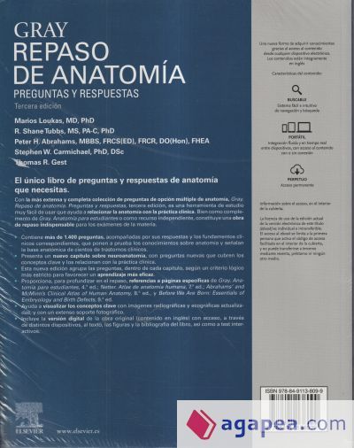 Gray. Repaso de Anatom&iacute;a: Preguntas y respuestas