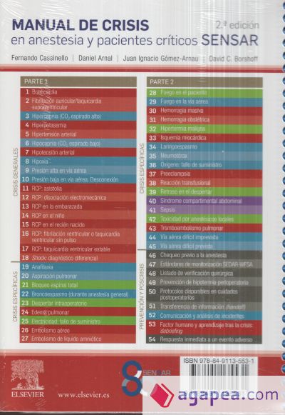 Manual de crisis en anestesia y pacientes críticos SENSAR