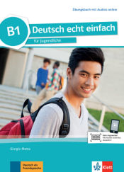 Portada de deutsch echt einfach! b1, libro de ejercicios con audio online