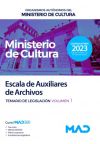 Escala de Auxiliares de Archivos. Volumen 1 de Legislación. Organismos Autónomos del Ministerio de Cultura