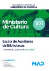 Escala De Auxiliares De Bibliotecas. Volumen 1 De Legislación. Organismos Autónomos Del Ministerio De Cultura