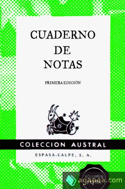 Cuaderno de notas verde 11,2x17,4