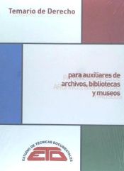 Portada de Temario de Derecho para Auxiliares de Archivos