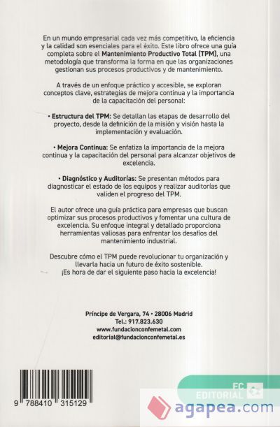 Mantenimiento total de la producci&oacute;n (TPM): Proceso de implantaci&oacute;n y desarrollo