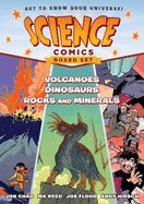 Portada de Science Comics Boxed Set: Volcanoes, Dinosaurs, and Rocks and Minerals