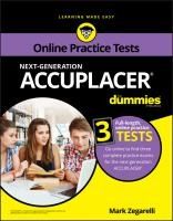 Portada de Accuplacer for Dummies with Online Practice