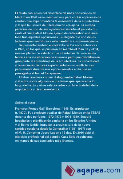 APRENDER ARQUITECTURA ENSEÑANDO CON RAFAEL MONEO: Lecciones en Barcelona 1965-1980