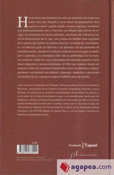 Pasé la mañana escribiendo : poéticas del diarismo español