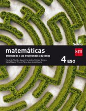 Portada de Matemáticas orientadas a las ciencias aplicadas. 4 ESO. Savia