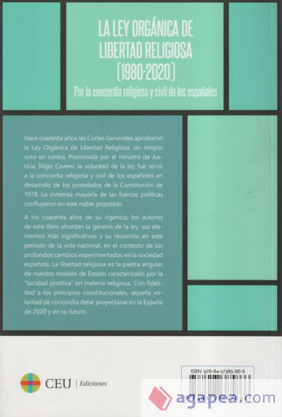 La Ley Orgánica de Libertad Religiosa (1980-2020) Por la concordia religiosa y civil de los españoles