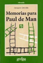 Portada de Memorias para Paul de Man